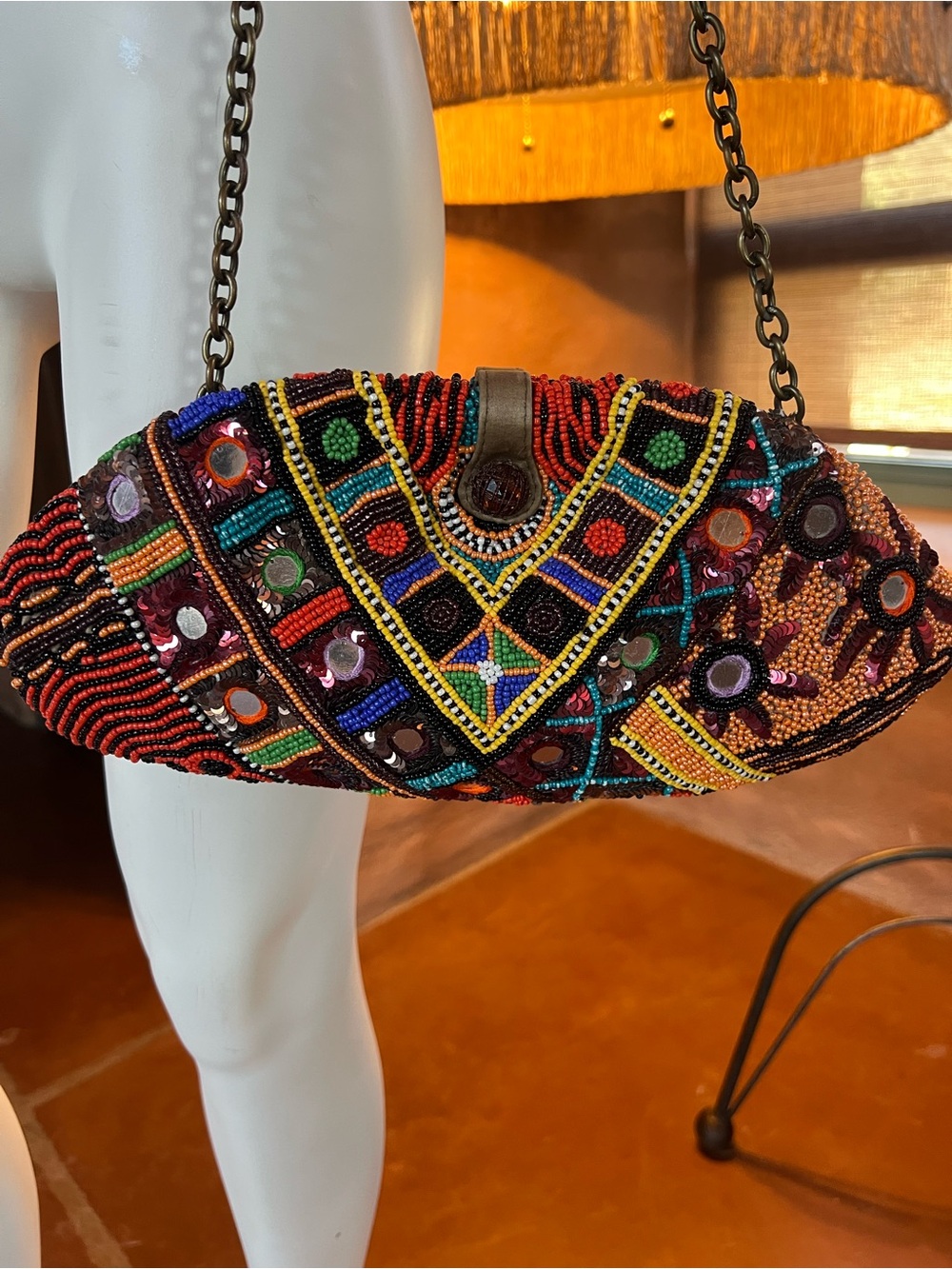 Santi Multicolor Beaded handbag. Beautiful statement piece.